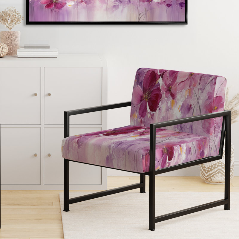 Chaise d'appoint rembourrée Fuschia, Noir