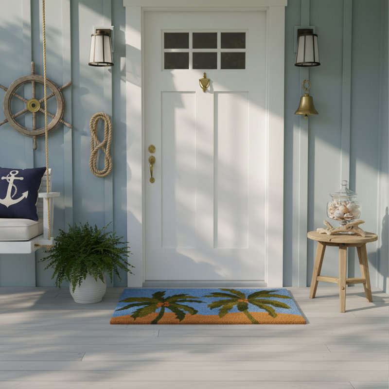 Tapis de porte d'extérieur antidérapant Alvie Island Breeze 29 po x 17 po