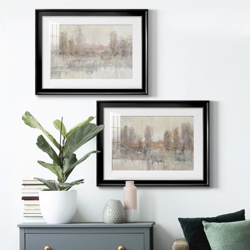 Land Parcel I - ensemble de 2 reproductions de cadres photo, H 24,5 po x l 37 po x P 1 po, Cadre noir