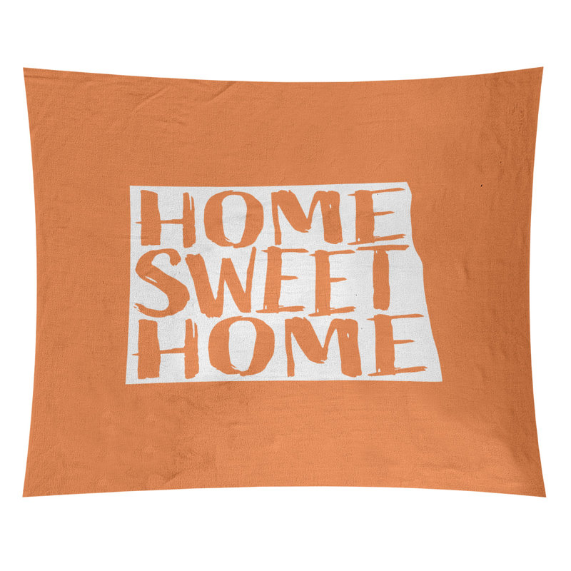 Tapisserie Home Sweet North Dakota, H 27,5 po x l 37,5 po, Orange