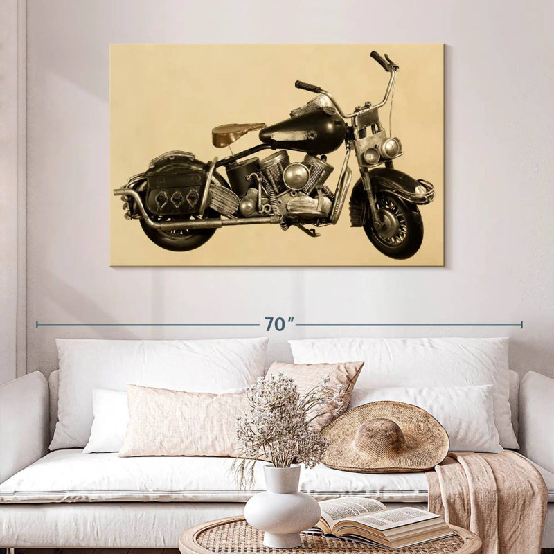 Old Motorcycle, 32" H x 48" W