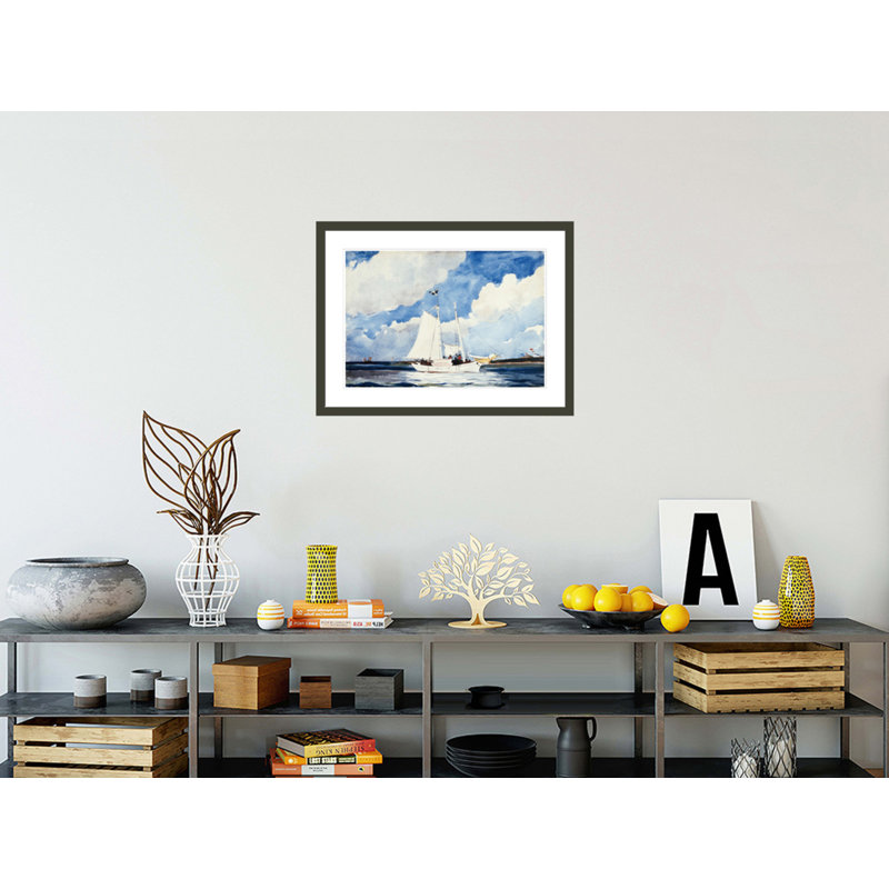 «Fishing Schooner Nassau» par Winslow Homer, impression giclée sur cadre, H 22,25 po x l 29,5 po