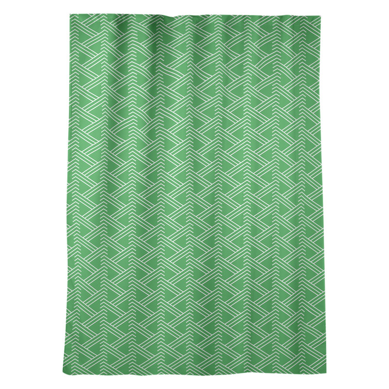 Jordao Room Darkening Curtain Single Panel, Green/White