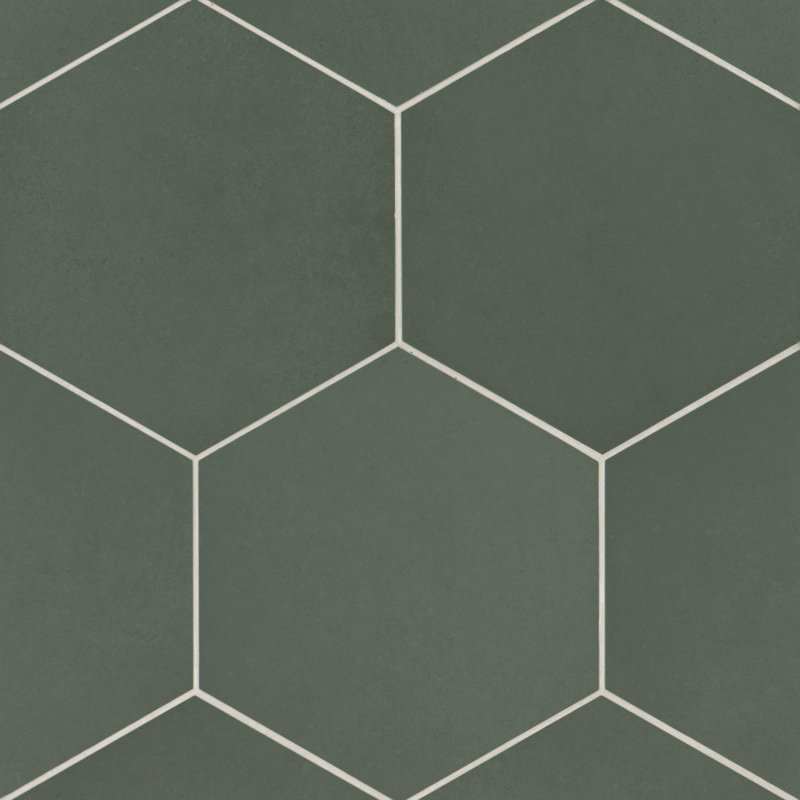 Makoto 18 Pieces - Matte Hexagon Porcelain Tile, Midori Green