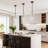 1-Light Matte Black and Gold Pendant With Clear Glass Shade -503084766-503084767
