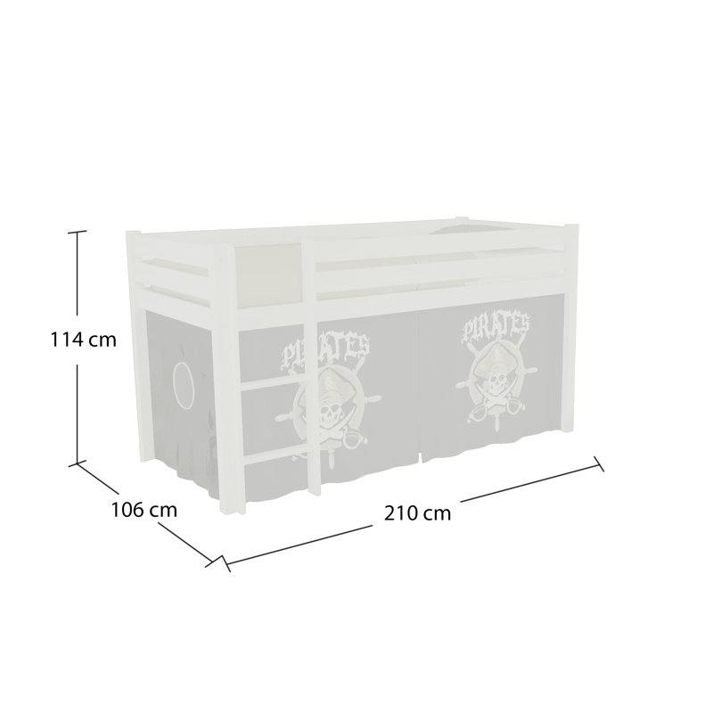 Pino Cot Bed / Toddler (70 x 140cm) Loft Bed Bed by Vipack, Natural