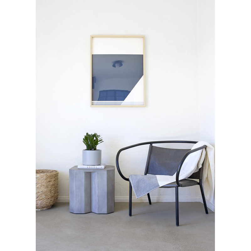 Pot de fleurs en grès cérame, H 8,25 po x l 6,5 po x P 6,5 po, Gris