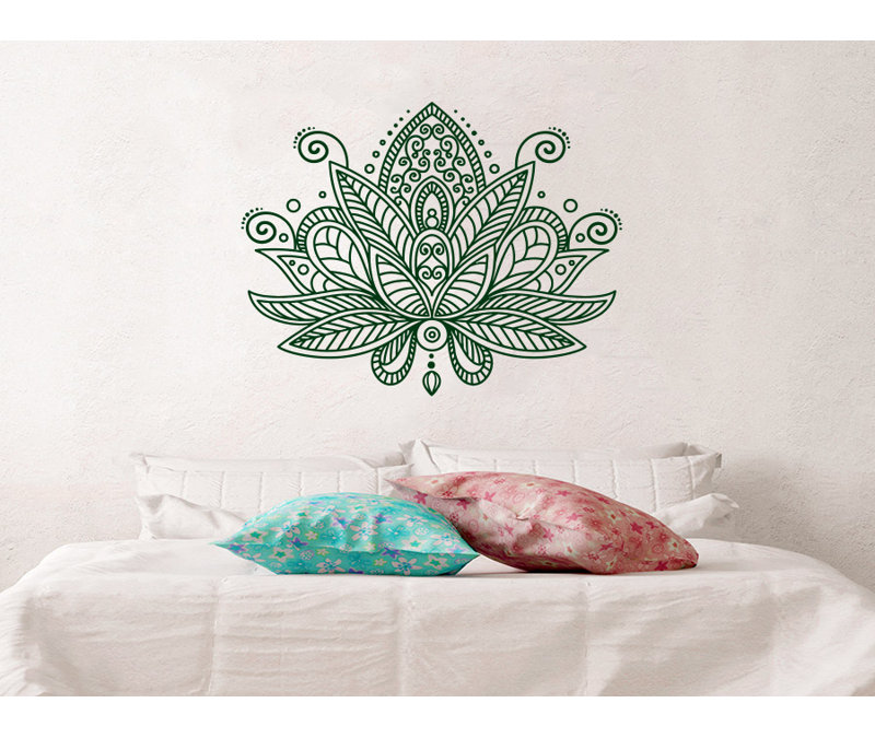 Décalcomanie murale fleur mandala lotus Estrella, Vert