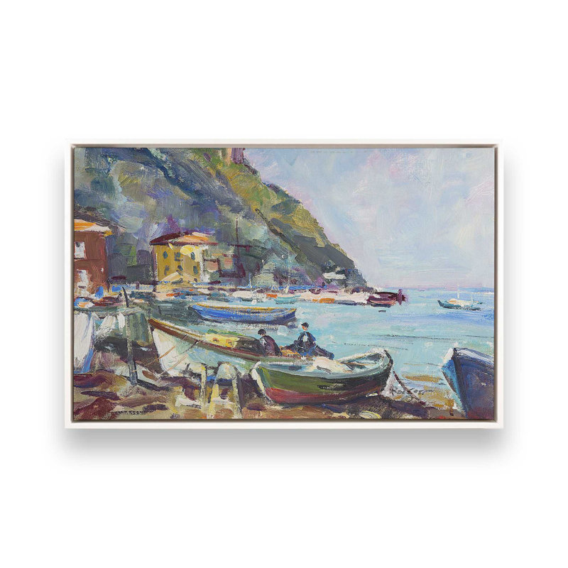 «Rustic Italian Whimsy Village on Canvas» par Richard A. Rodgers, reproduction, H 10 po x l 14 po x P 1,75 po