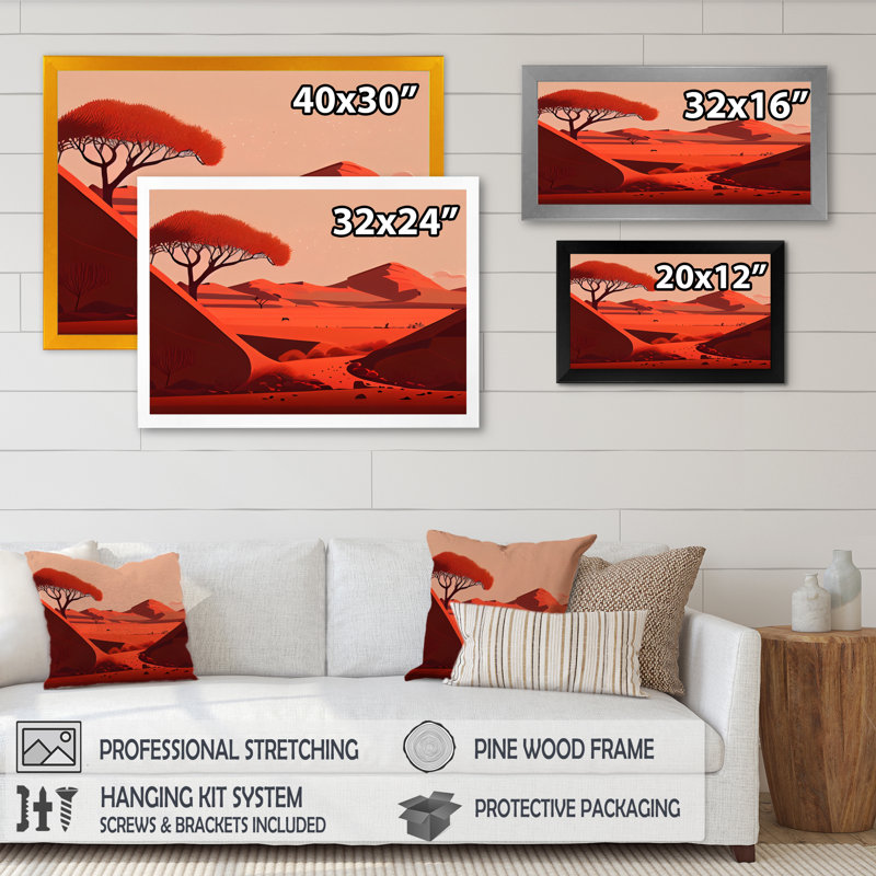«Single Tree In Terra Cotta Mountains II», reproduction sur toile, H 24 po x l 32 po x P 1 po