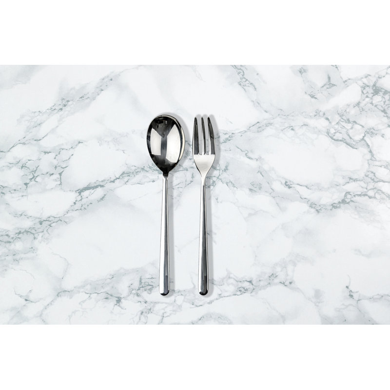 Linea 2 Piece Stainless Steel Hostess Set, Silver