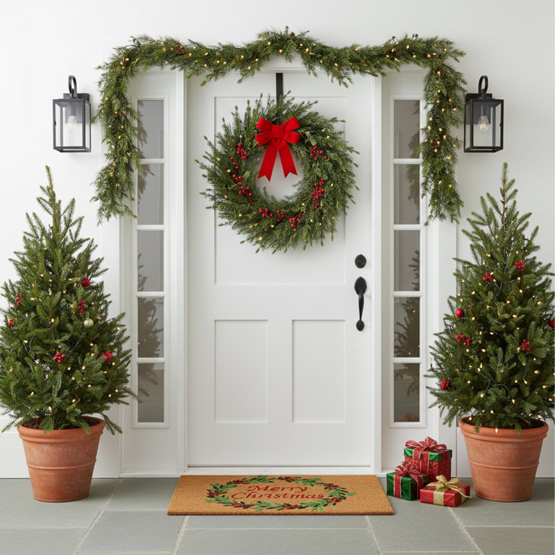 Kandace Non-Slip Christmas Outdoor Doormat