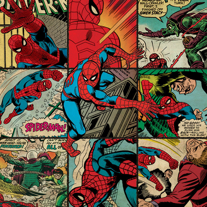Spider-Man Squares Graphic Art Print on Canvas, 85cm H x 85cm W x 3.8cm D