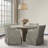 London Upholstered Skirted Dining Arm Chair With Hidden Casters-808371478