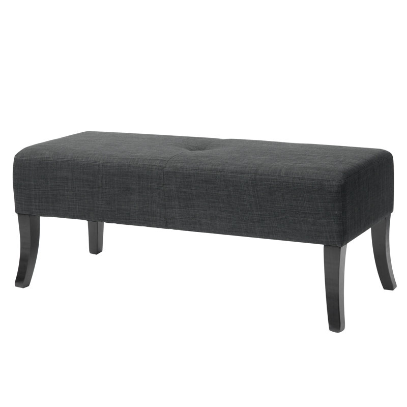 Aadvika Polyester Upholstered Bench, Dark Gray