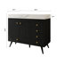 Meuble-lavabo autoportant moderne 36 po avec 1 armoire et 5 tiroirs, comptoir en pierre frittée, lavabo en céramique et pieds en acier inoxydable-1980152388-1992390048