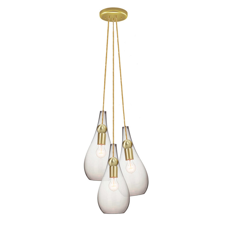 Earth 3 - Light Chandelier, Brass, 108" H x 18" W x 18" D