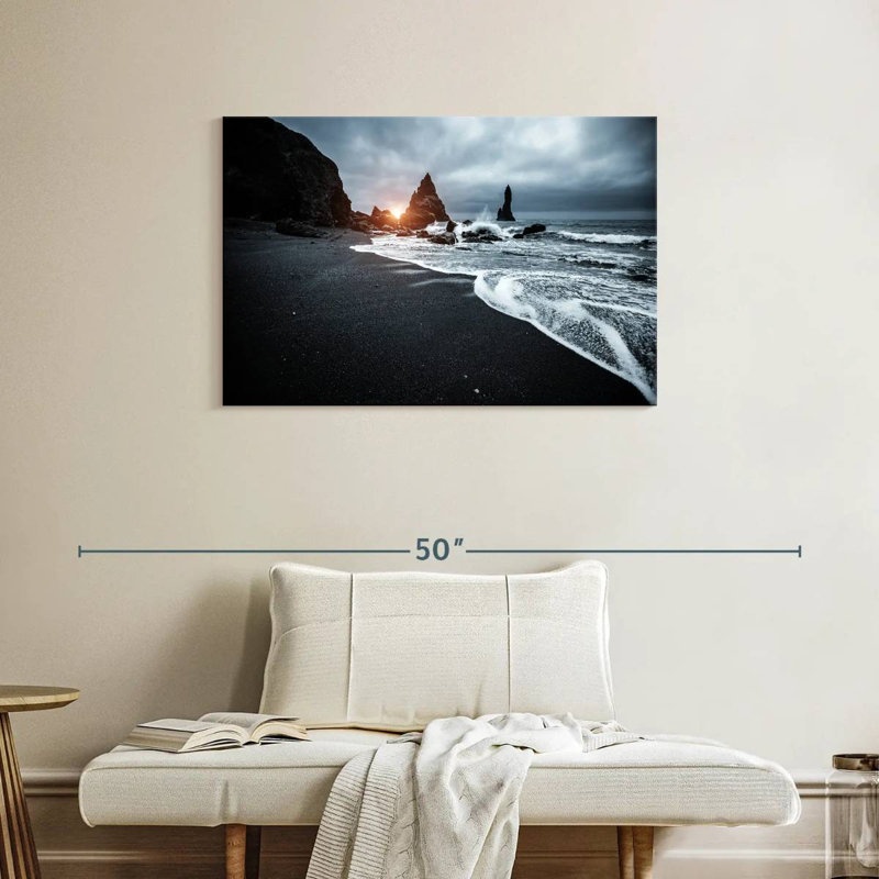 Plage de sable noir Gillard Reynisfjara, H 24 po x l 36 po