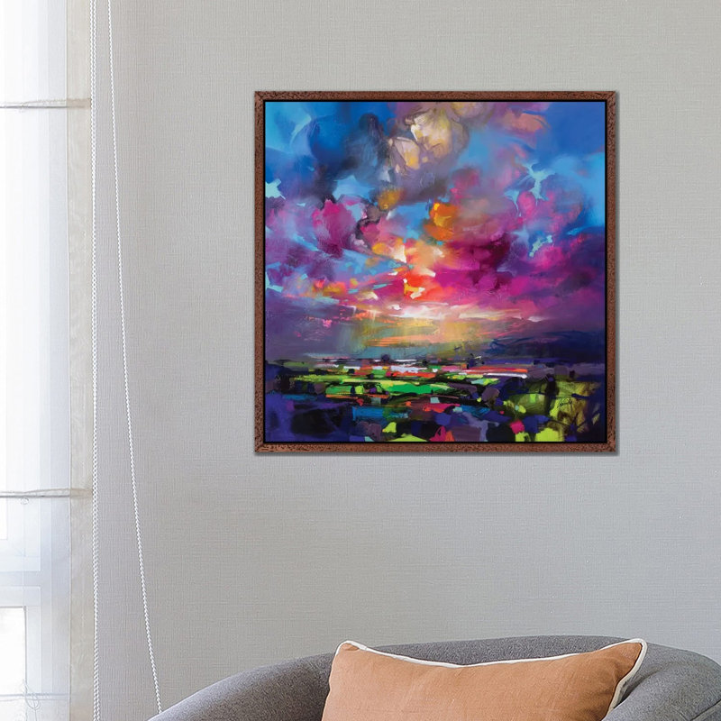 Highland Proximity by Scott Naismith - Painting on Canvas, Classic Brown Wood Framed, 45.72 cm H x 45.72 cm W