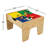2-in-1 Wooden Activity Table with Board, Train Set and 195 Bricks-15425799