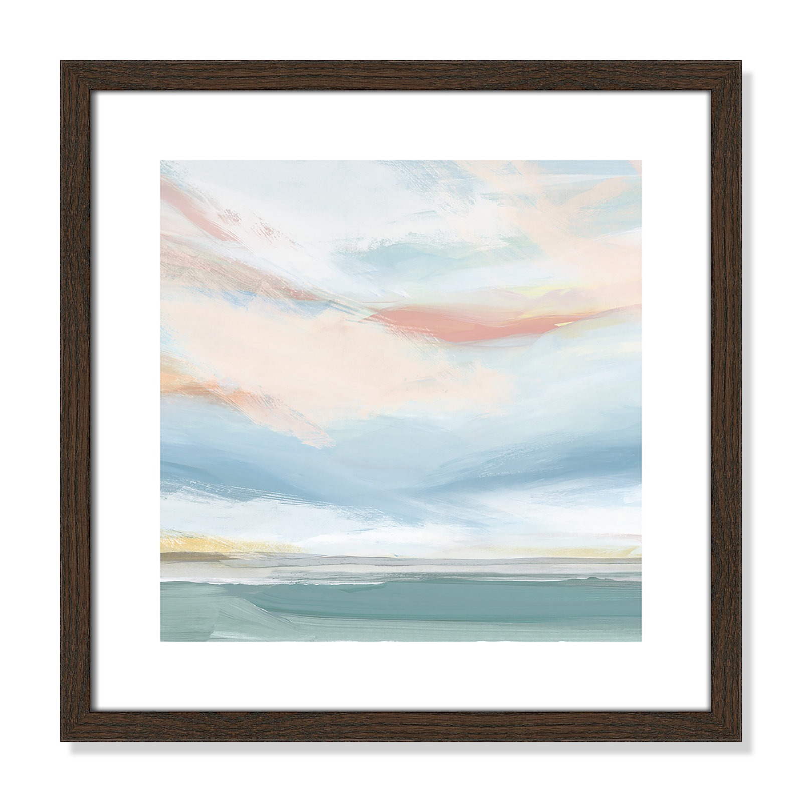 Delphi "Sweetness I" Painting by Isabelle Z, Walnut Wood Framed Paper, 18.25" H x 18.25" W x 0.75" D
