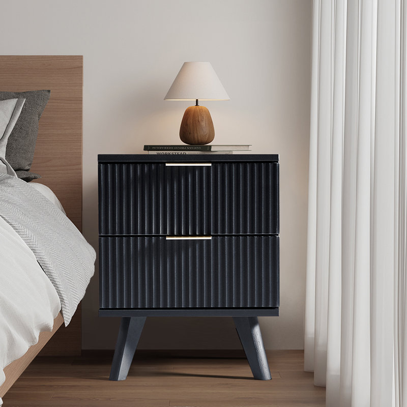 Jahgeer 15.7'' W Nightstand, Black