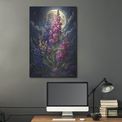 Art mural en métal Winston Porter «Lunar Snaptastic Pink and Blue 1» par Momart