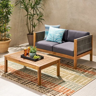 Table basse en bois et bois avec cordage charmant