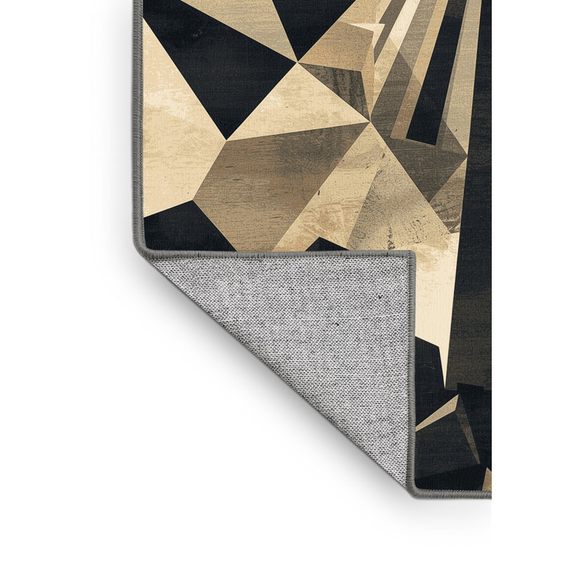 Machine Washable Paublo Berlin Tv Tower Modern Geometric Rug in Gray – Gray Binding, 4x6