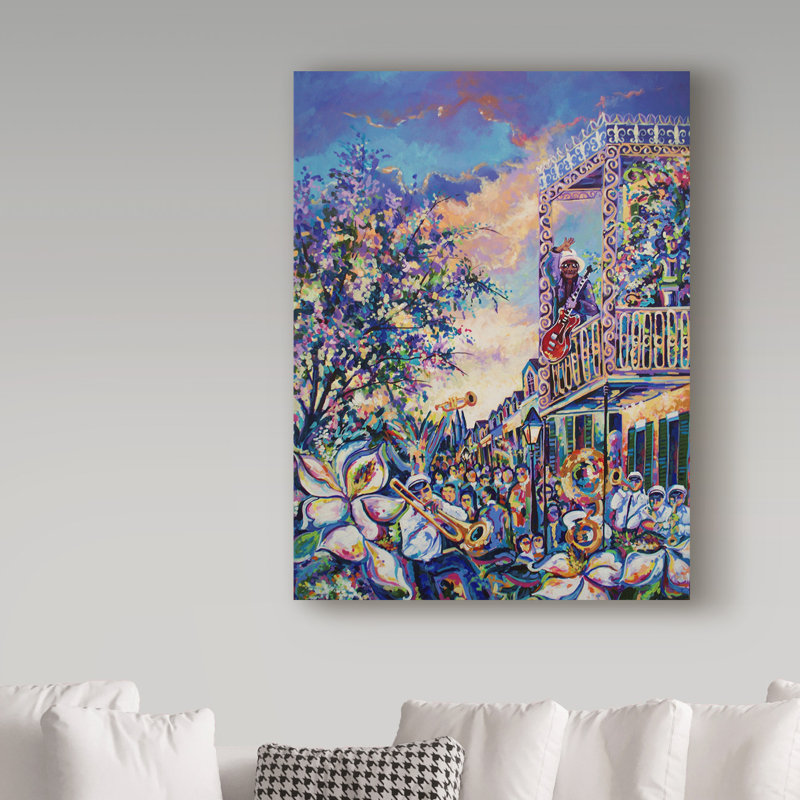Hawkin «Mardi Gras», reproduction de peinture acrylique sur toile tendue, H 32 po x l 24 po x P 2 po