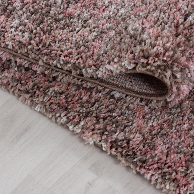 Hearn Shaggy Pink Rug, Runner 80 x 250cm