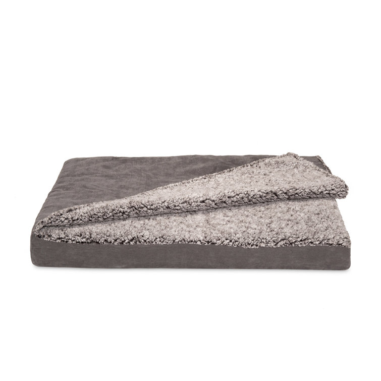 Berber & Suede Blanket Top Orthopedic Dog Bed Pillow