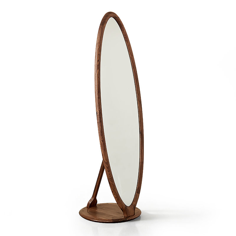 Modern Minimalist Black Walnut Adjustable Wall-Mounted Mirror