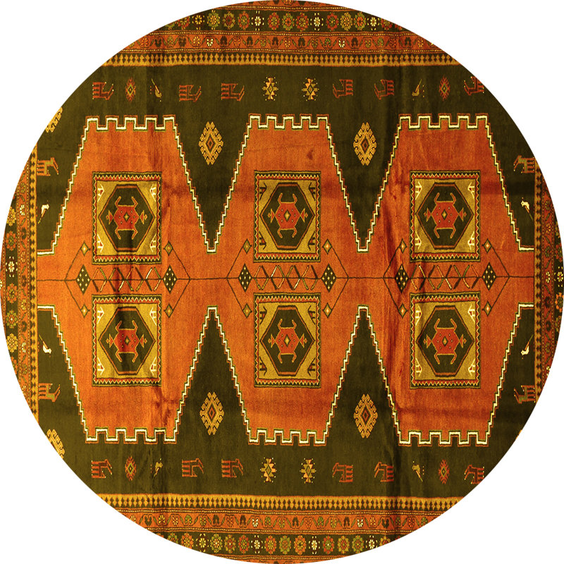 Laroya Washable Oriental Indoor Rug, Round 6'