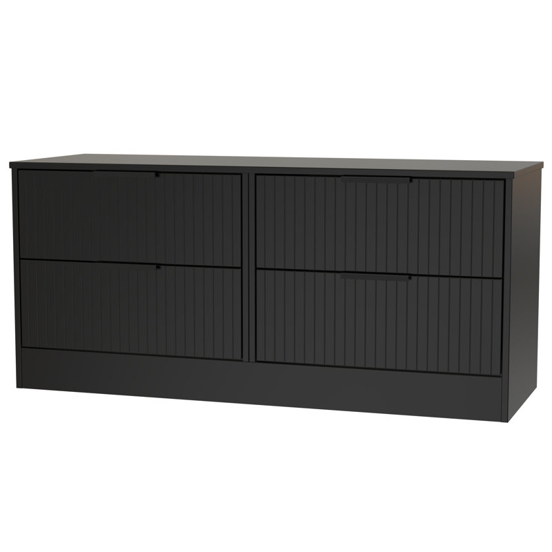Berklie 4 Drawer Bed Box (Ready Assembled), Deep Black/Black Matt