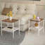 Ensemble de 2 tables basses en verre trempé brun pour le salon, faciles à nettoyer et peu encombrantes avec couche de rangement en panneau de fibres à densité moyenne-372477844-372477843