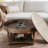 Large Round Waterproof Ottoman Coffee Table 2 Tier Oversized Button Tufted Ottoman With Wooden Shelf Storage Farmhouse Upholstered Coffee Table Living Room Footstool Ottoman Linen(Beige White)-666535775