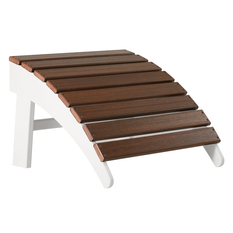 Repose-pieds Adirondack, blanc, Blanc/noyer