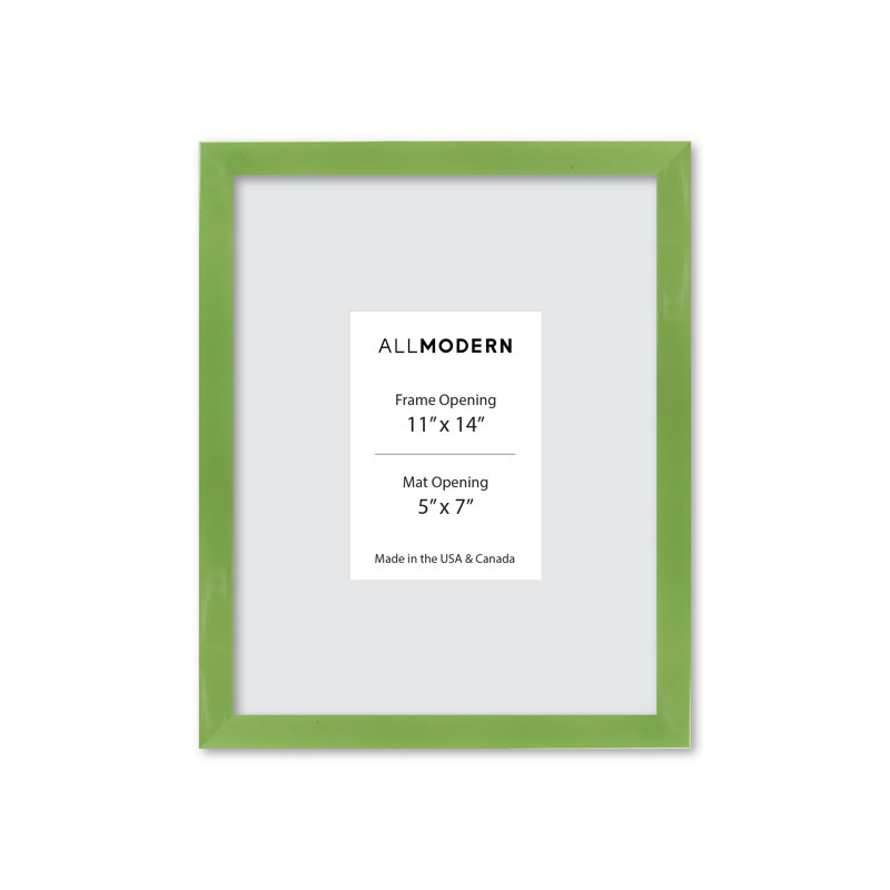 Cadre photo en bois massif Willin, L 12,75 po x H 15,75 po, Lime fraîche