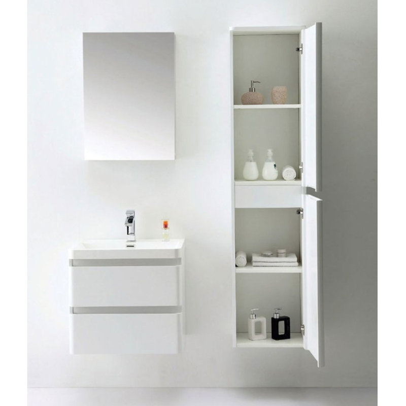 Bridge 600 mm Single Vanity, Gloss White