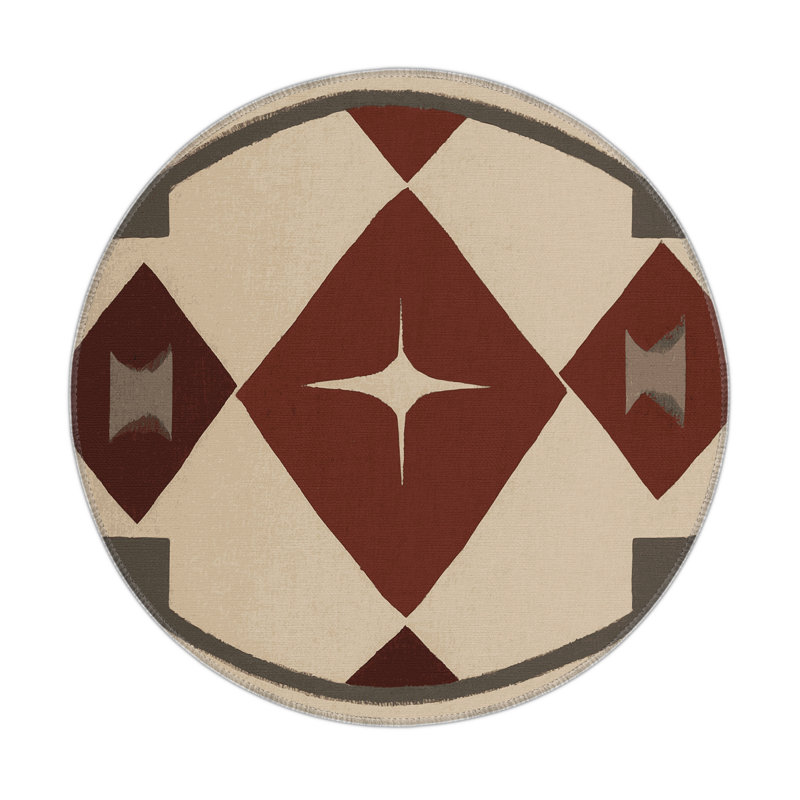 Chronicle Canvas Indoor And Outdoor Area Rug, Round 5'
