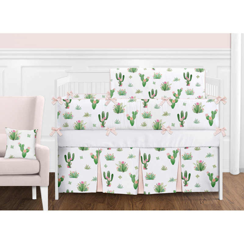 Cactus Floral Pink and Green Microfiber Window Valance
