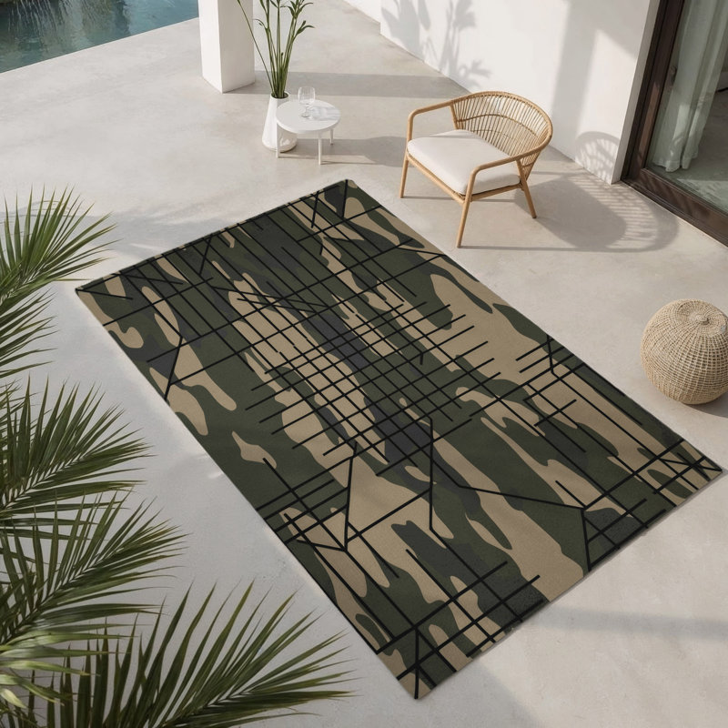 Apex Gridlock Indoor And Outdoor Area Rug, Rectangle 1'6" x 2'6"