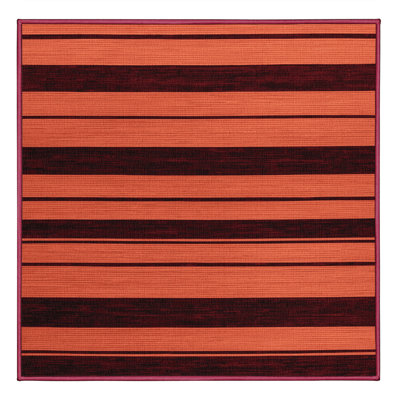 Machine Washable Horizontal Stripes Brown Area Rug