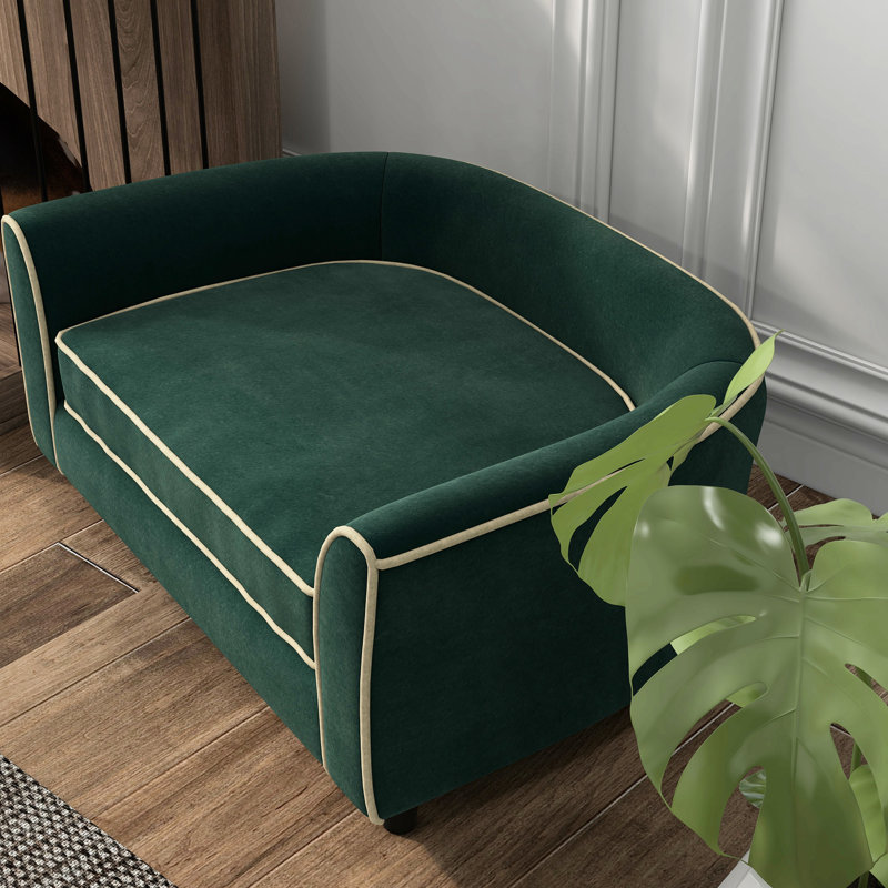 Canapé moderne pour chien de petite à moyenne taille, foncé, coussin et lit facile à nettoyer
