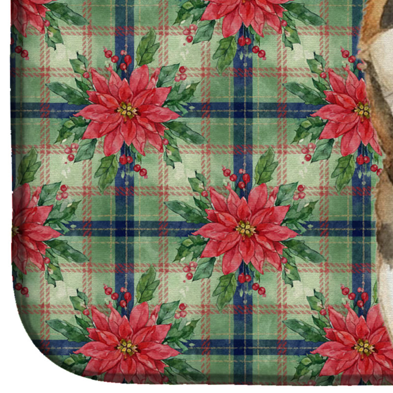 Tapis de séchage Sesame Akita Christmas PoinsettIas