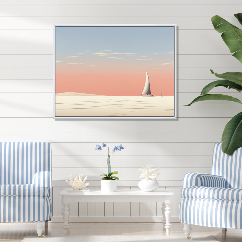 Ameetha sur toile, H 16 po x l 32 po x P 1 po, Cadre flottant blanc