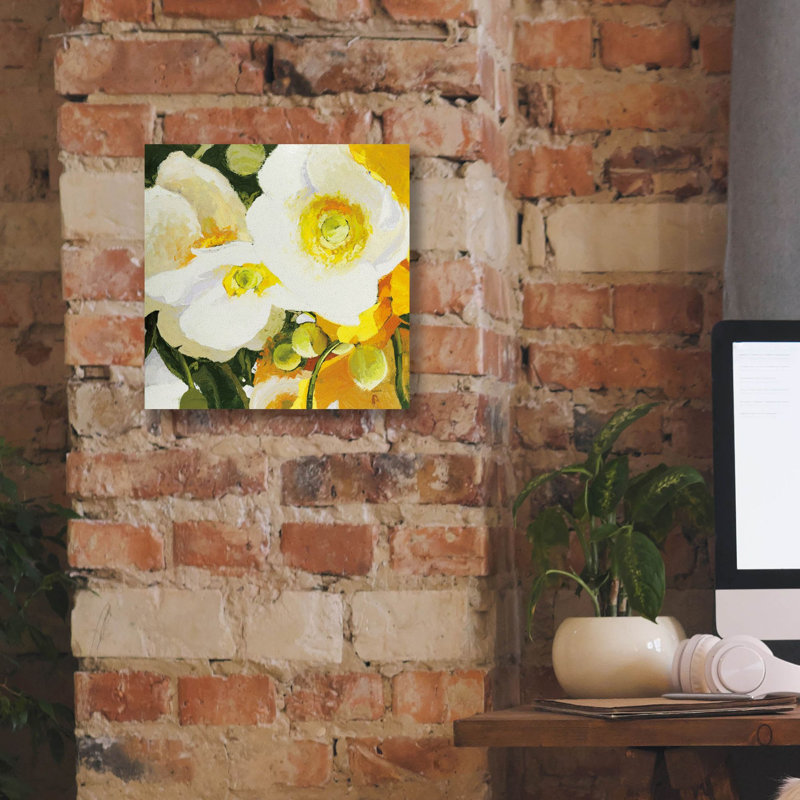 Art mural sur toile Epic Graffiti «White Anemones Up Close» par Shirley Novak, H 12 po x l 12 po x P 0,75 po