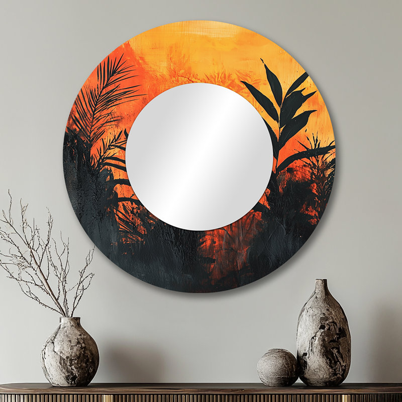 The Fiery Expressionism Tropical Forest I - Art mural décoratif plantes - imprimé sur métal, 29 po x 29 po