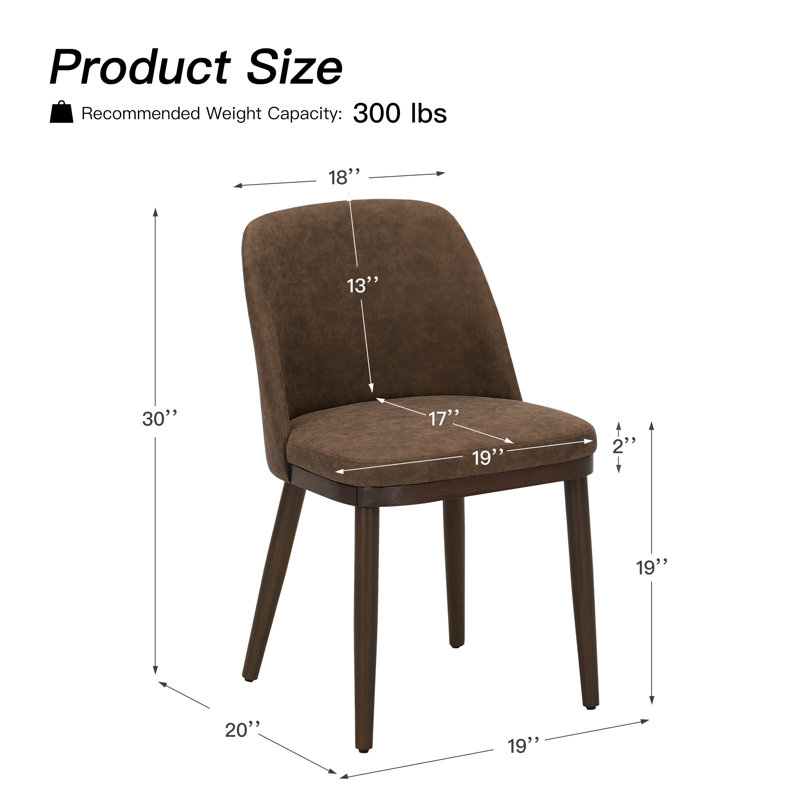 Chaise d'appoint rembourrée en similicuir et bois massif, Beige
